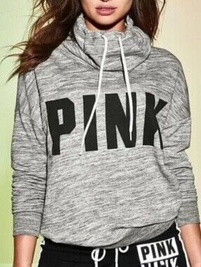 PINK Victoria's Secret Women's Gray Marled Cowl Neck Pullover / Size S